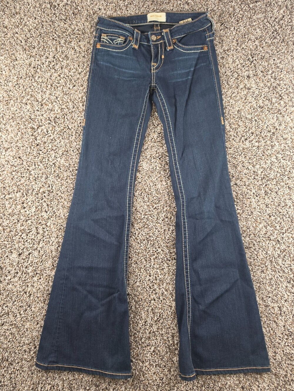 Big Star Denim Womens Sz 25 LIV Fit Flare Leg Blue Jeans Dark Wash